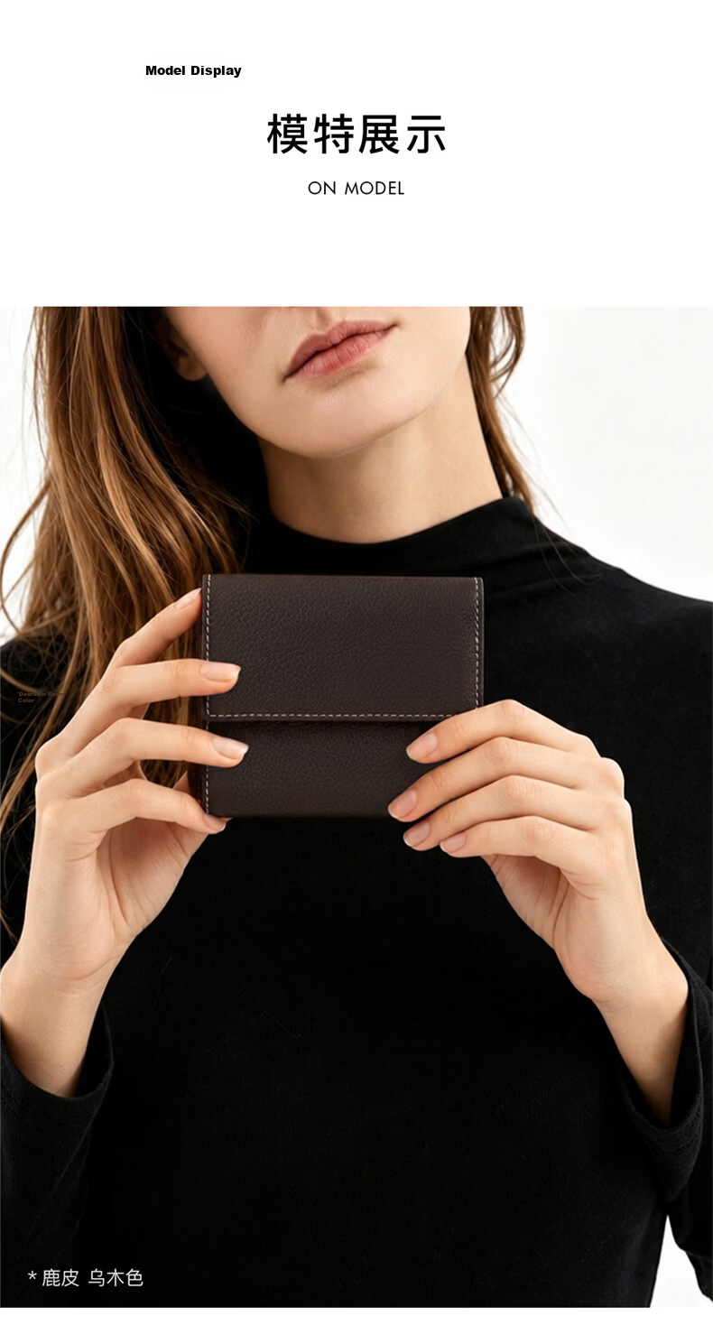 VANESSA HOGAN VH Women's Soft Tanned Cowhide Multi-Card Wallet Coin Purse Birthday Gift for Girlfriend 10