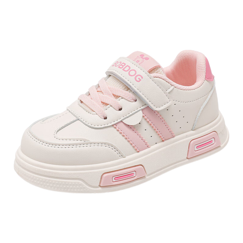 Bobdog Kids Girls Casual Versatile Children's Sneakers Autumn Soft Sole Running Shoes 101553043 Beige/Light Pink Size 32