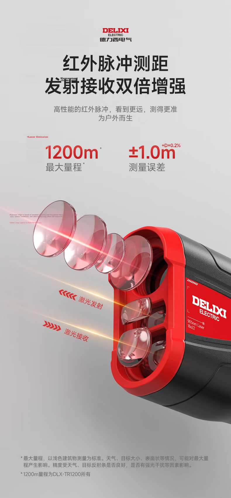 DELIXI ELECTRIC Laser Rangefinder Telescope Golf Outdoor High-Precision Laser Distance Meter High-Speed Theodolite 600m 7