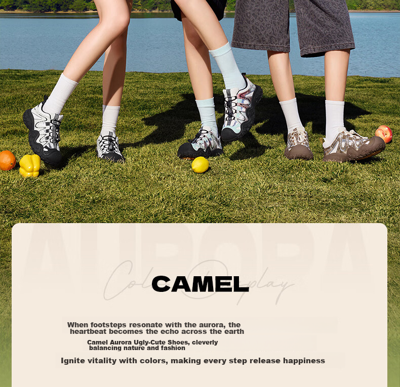 CAMEL Aurora Cute Ugly Women's Outdoor Hiking Casual Shoes L26S202229 Off-White/Black (Hollow Style) Size 35 16