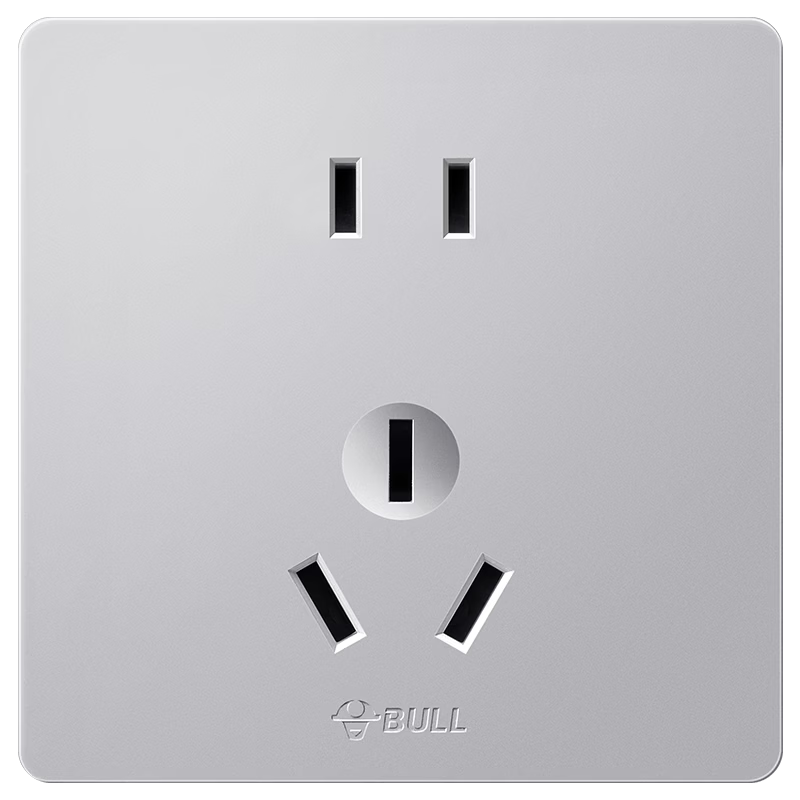 BULL Switch Socket G12 Series 2-Pin 10A 3-Pin 16A Panel 86 Type G12Z227S Cream Style Space Silver