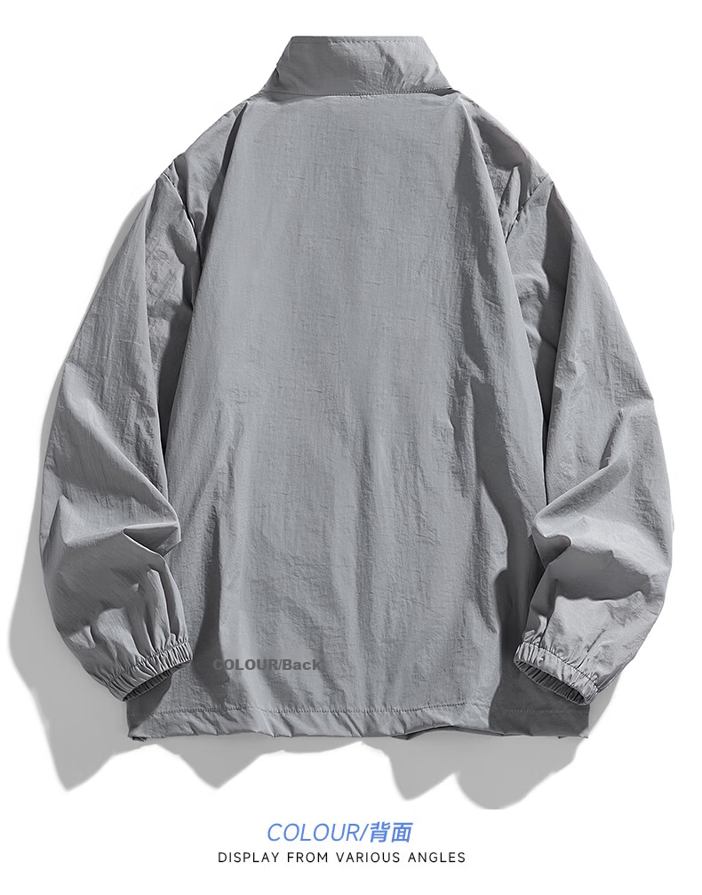 JEEP SPIRIT Men's Summer Casual Lightweight Sun Protection Jacket Comfortable Outdoor Sports Skin Jacket Dark Gray 5XL 20