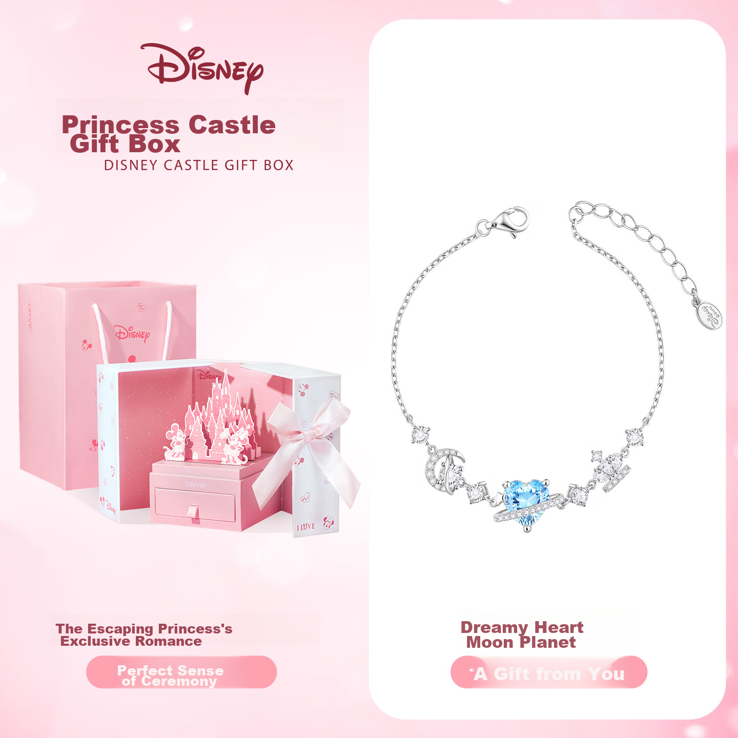 Disney Heart Silver Bracelet Women's 2026 New Luxury Delicate Birthday Gift for Girlfriend