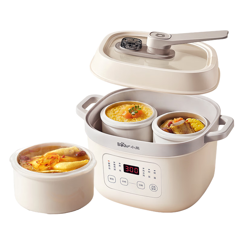 Bear Electric Slow Cooker Stew Pot Water Bath Soup Cooker Porridge Cooker Bird's Nest Stew Pot 2-3 People DDZ-D16N8 1.6L