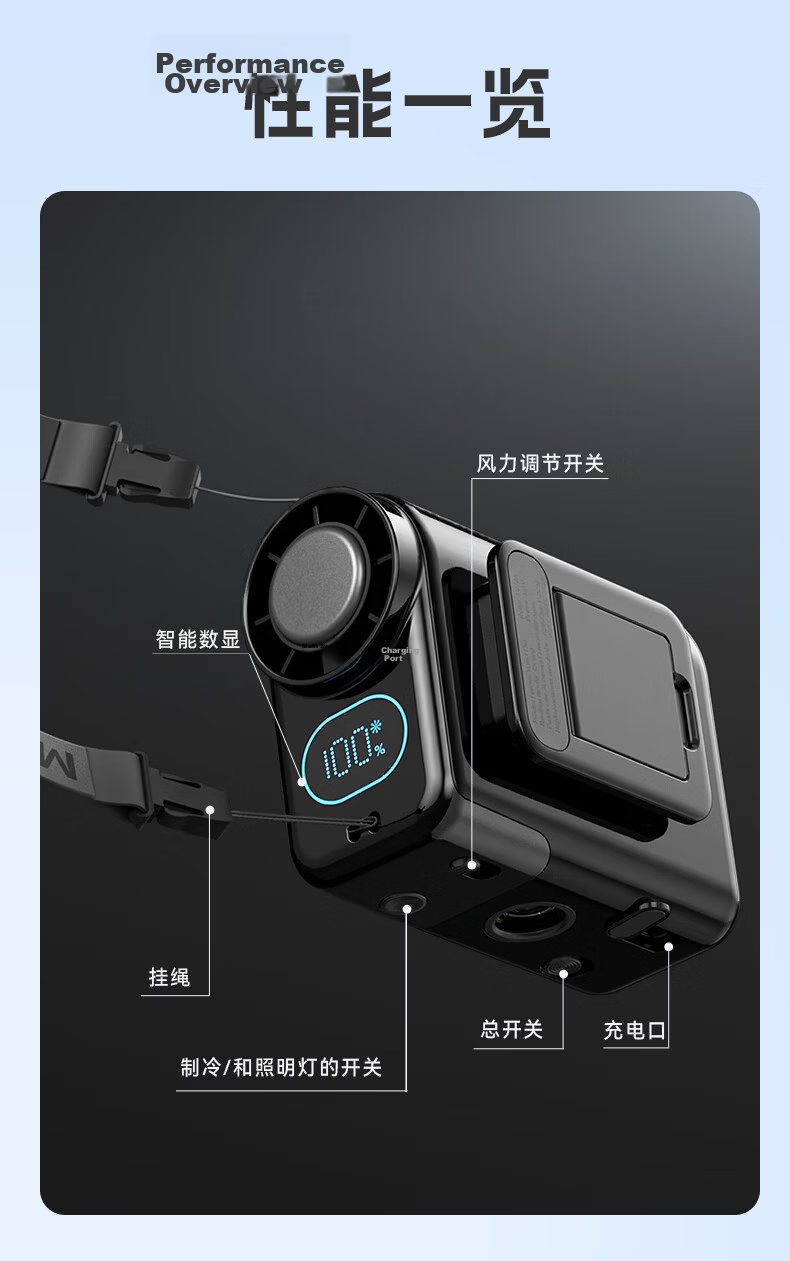 CHIGO Waist-Hanging Fan Cooling Air Conditioner Neck Hanging Small Fan 2026 New Model Long Battery Life Large Capacity Fast Charging Portable Outdoor Strong Wind Waist-Mounted Fan for Delivery and Con 28