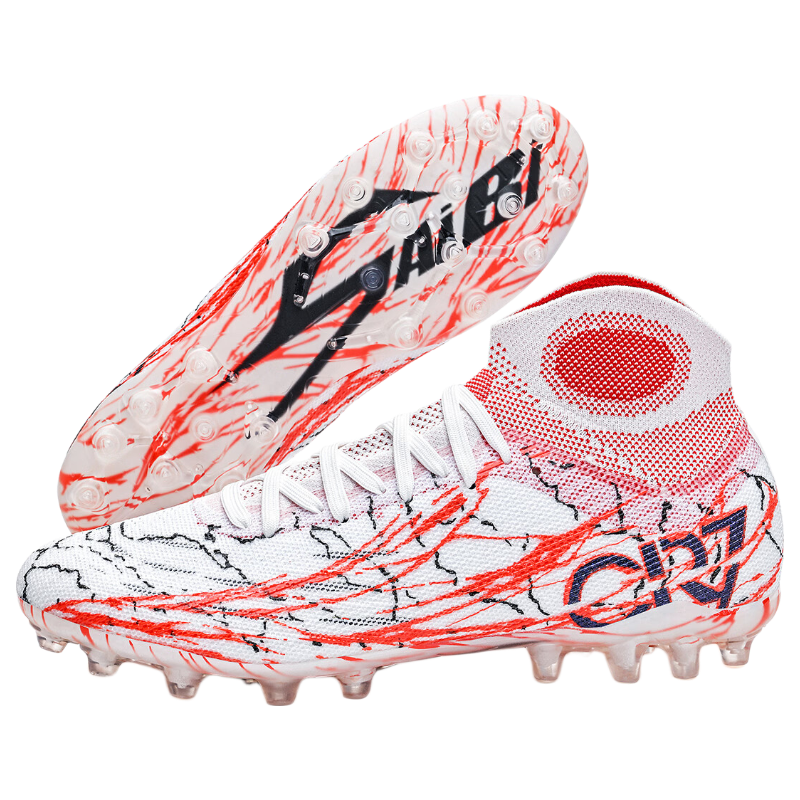 SAIBI Men's Soccer Shoes MG Short Studs Adult Youth Student Professional Training Competition Shoes 305M Vermilion Sparrow Size 44