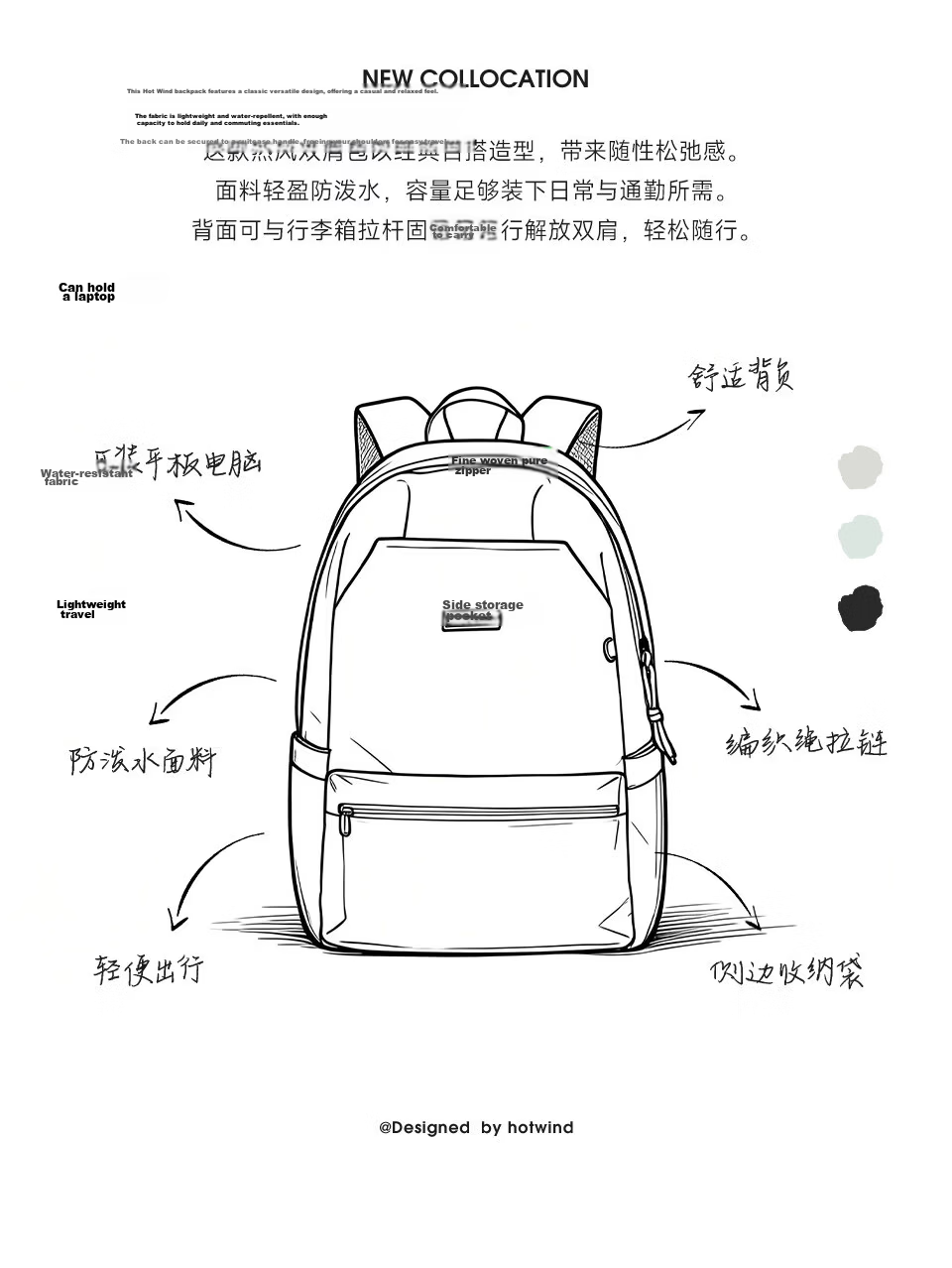 Hotwind Backpack School Bag Lightweight Travel Business Casual Luxury Laptop Bag for High School and College Students 6