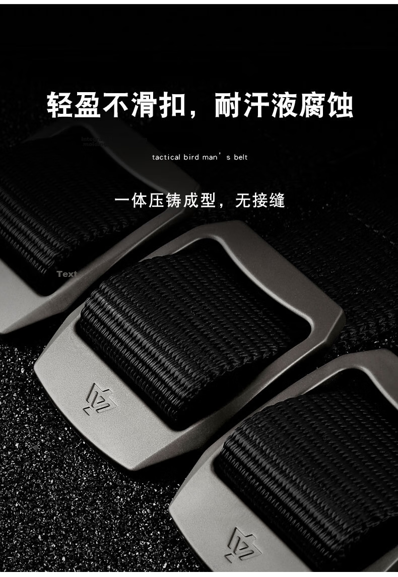 Zhanshuniao R6 (Titanium Alloy Buckle), High-Performance Nylon Belt, Durable Work Belt for Men, Canvas Sports Pants Strap, Military Style 5