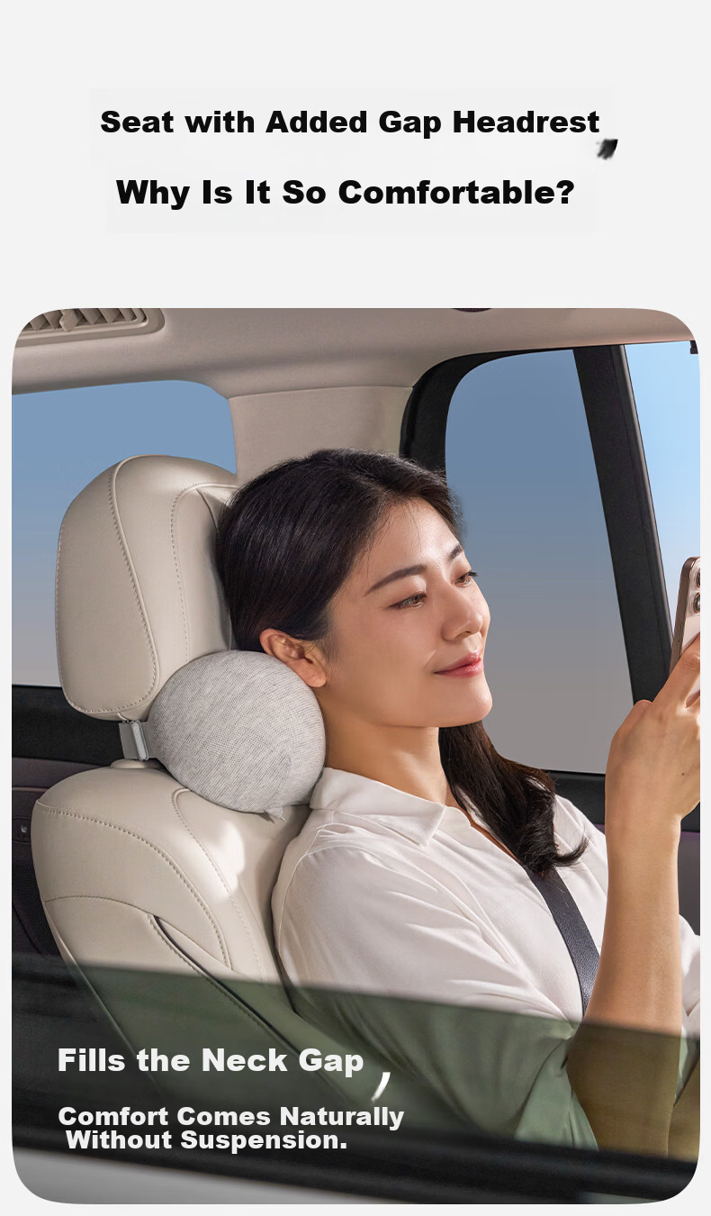 CICIDO Car Headrest and Lumbar Support Set Neck Protection Pillow Seat Cushion Car Neck Pillow Waist Support Cushion Lumbar Pad 2
