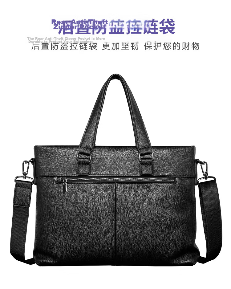 COW Men's Briefcase Genuine Leather Business Handbag First Layer Cowhide Crossbody Fashion Casual Office Bag 8610 Genuine Leather Model 12