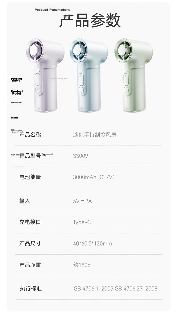 Moxīn [Global Launch | Level 100 Strong Wind] 2026 Upgraded Ice-Cooling Handheld Mini Fan Long Battery Life Portable Neck-Hanging Silent Cooling Device Coconut Green 19