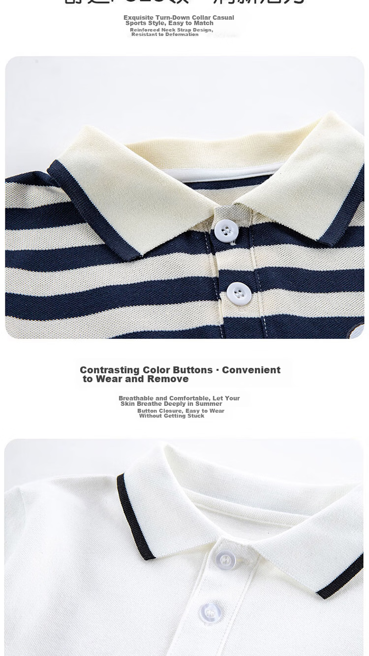 Disney Kids Summer New Polo Shirt and Denim Jeans Set College Style Versatile Pants and Top White+Blue 120 4