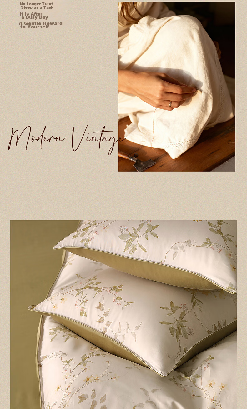 Mercury Home Textile 4-Piece Bedding Set 60S Long-Staple Cotton 100% Pure Cotton Class A Duvet Cover Luxury High-End 2026 New 1.5x2m Fitted Sheet - Floral Shadow 3