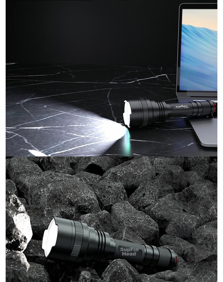SupFire / Superfire C8 Series High-Power Flashlight; C8-XPE-5W 5W + 1500mAh Battery with Charging Dock + Tail Switch 7