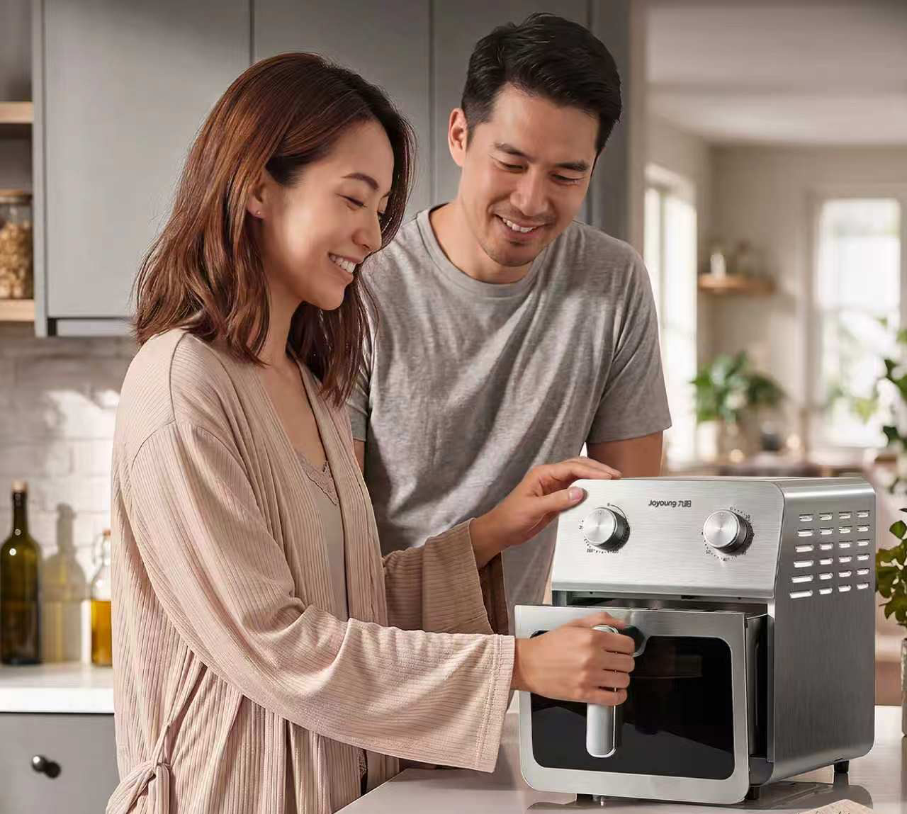 Joyoung Air Fryer, Non-Coated Stainless Steel, Dual Heating Sources, Roasting without Flipping, 6L Large Capacity, Visible Full Metal Interior, Grilling, Multifunctional KL60-V317Y 21