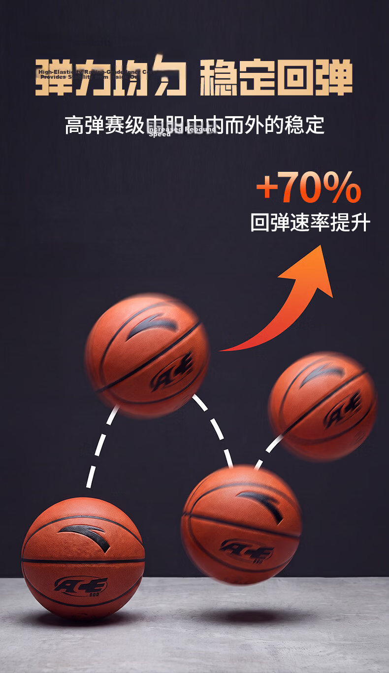 ANTA Basketball Size 7 Standard CUBAL League Official Game Ball Superfiber PU Professional Competition Grade Blue Ball ACE600 6
