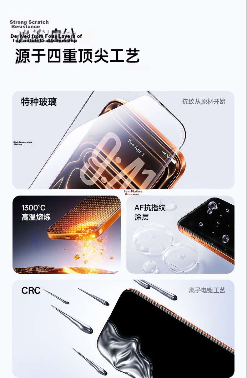 Baseus Anti-Fingerprint Film [Professional Anti-Fingerprint] Compatible with iPhone 15 Pro Tempered Glass Screen Protector, Apple 15 Pro Clear Anti-Drop Dust-Free Protective Film, 2-Pack 13