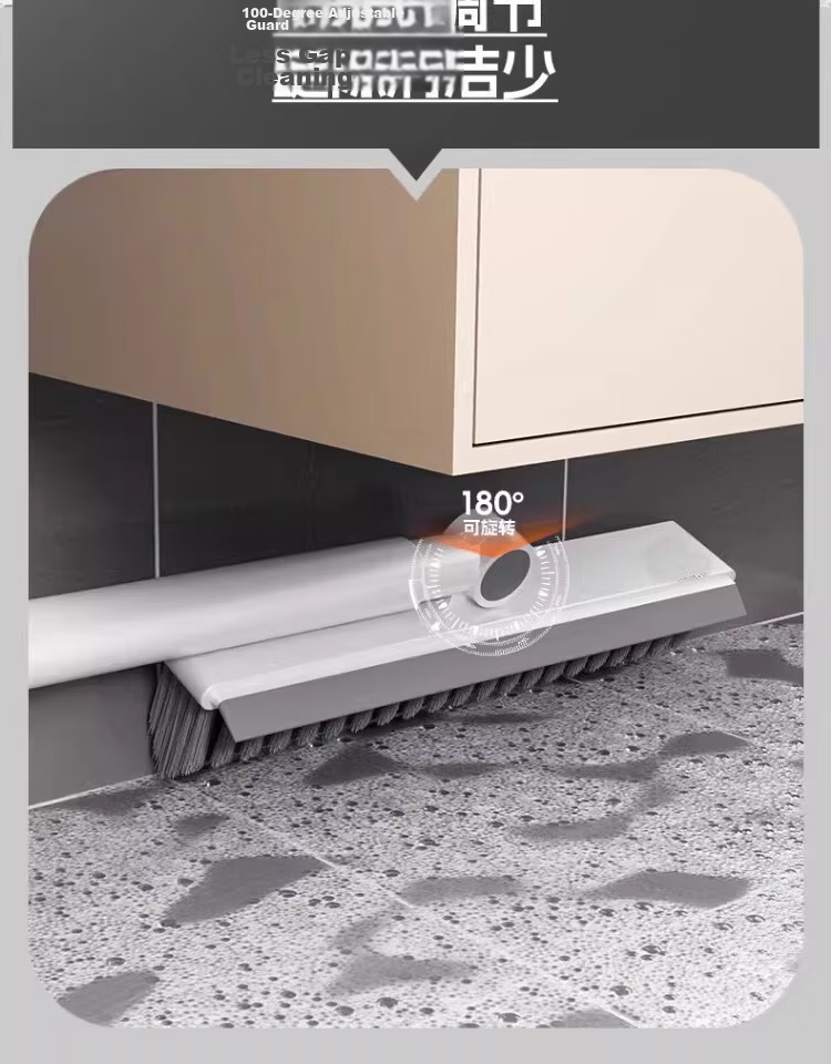 Guangduola Floor Brush Bathroom Brush No Dead Angle Shower Brush Floor Gap Brush Toilet Crevice Brush V-Shaped Long Handle Floor Brush 15