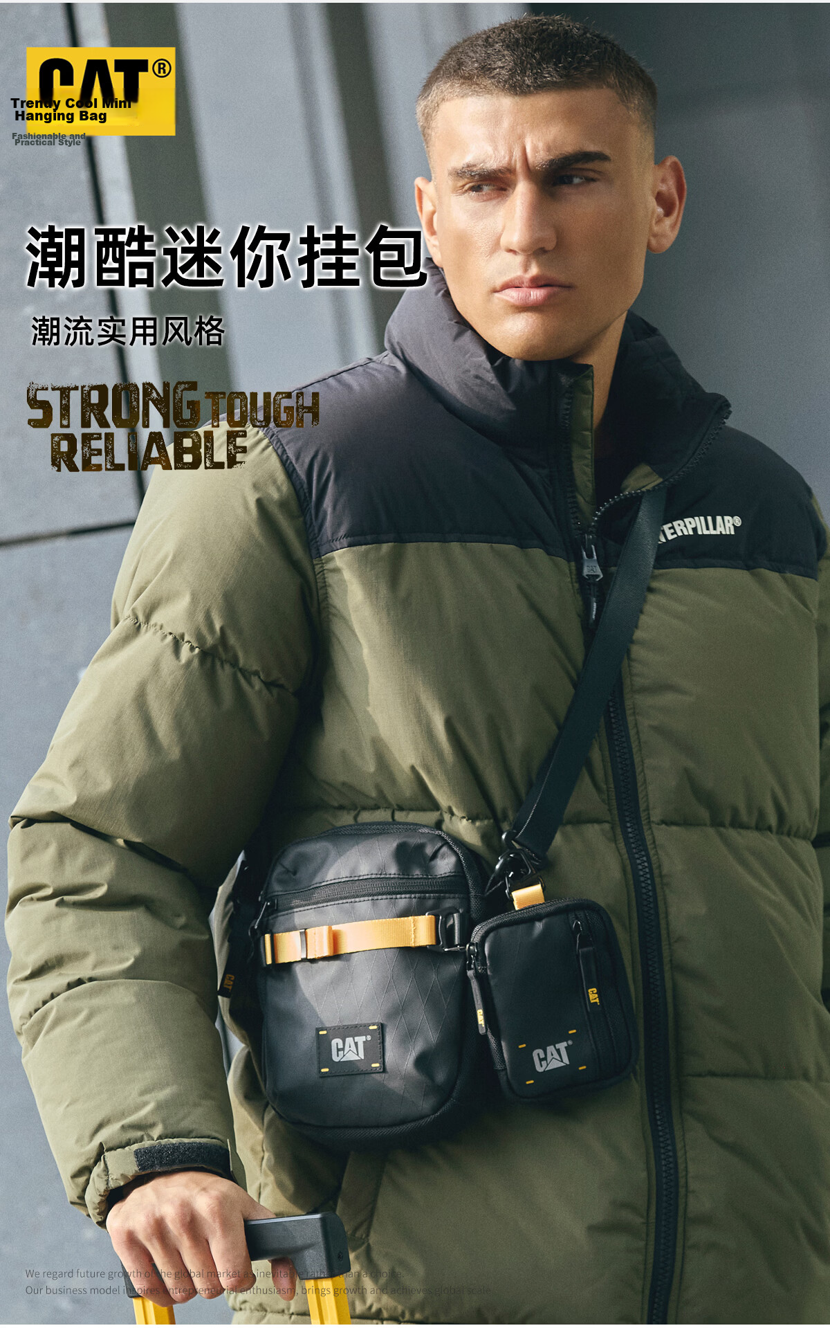 CAT Mini Hanging Bag Pendant Sub Bag Outdoor Sports Tool Bag Bus Card Power Bank 85051 Black 2