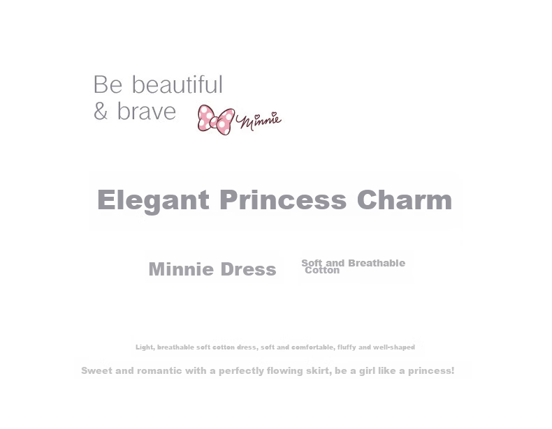 Disney Girls' Summer Cotton Dress Princess Style Long Dress for Older Girls 1A108 Pink Size 150 2