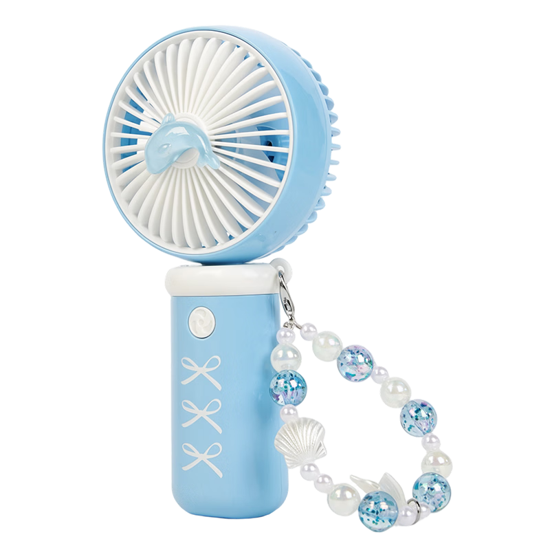 SiyiCai Handheld Mini Fan 2026 New Cooling Air Conditioner with Bracelet, Foldable Neck Hanging, Super Powerful Portable Small Mini Cooler Ocean Blue