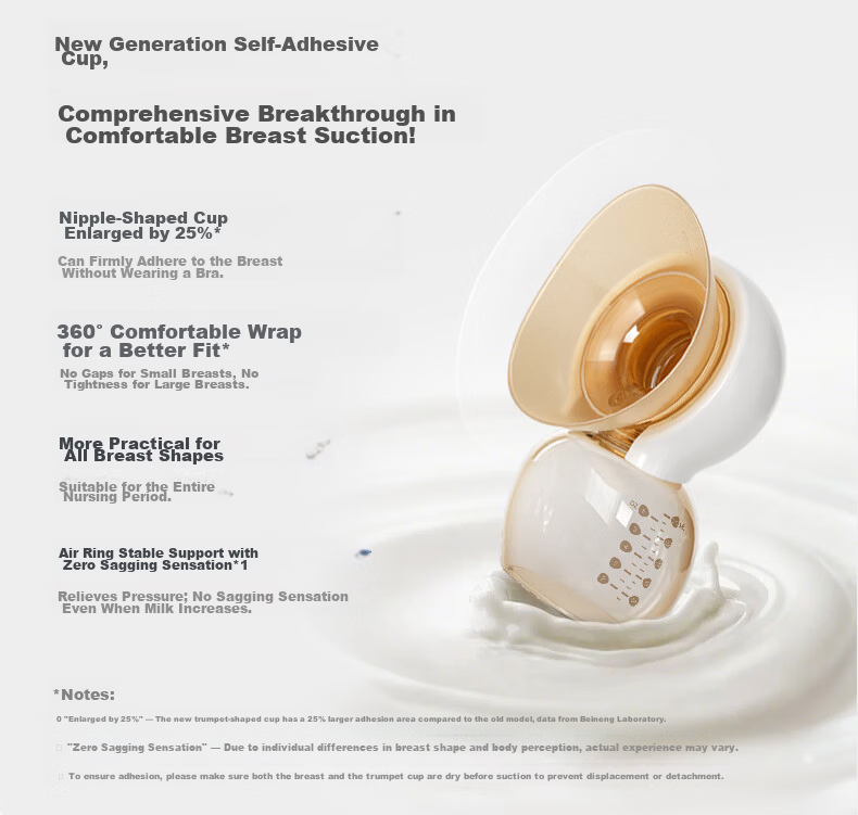 Baoneo Mini Gourd Hands-Free Breast Pump Fully Automatic Double Electric Breastfeeding Pump Bare Suction Micro-Vibration Massage Pain-Relief Milk Extractor 9