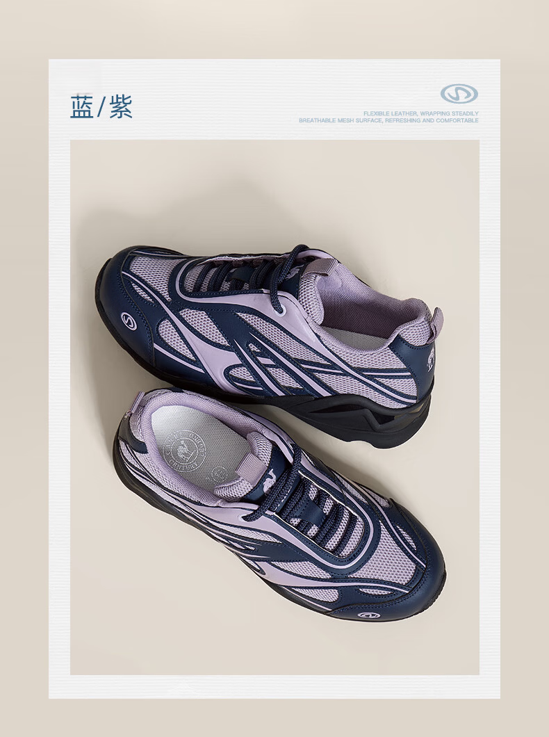 CAMEL Women's Racing Training Shoes Colorblock Sports Casual Sneakers L26A255037 Black/Silver (Regular) Size 39 34