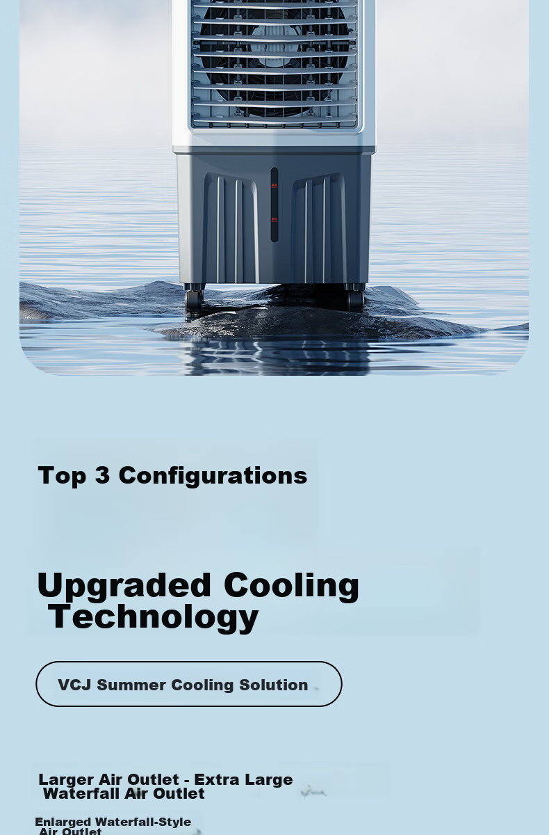 VCJ German Brand Industrial Cooling Fan Air Conditioner Water-Cooled Electric Fan Portable Commercial Home Air Cooler JD-900-A 9