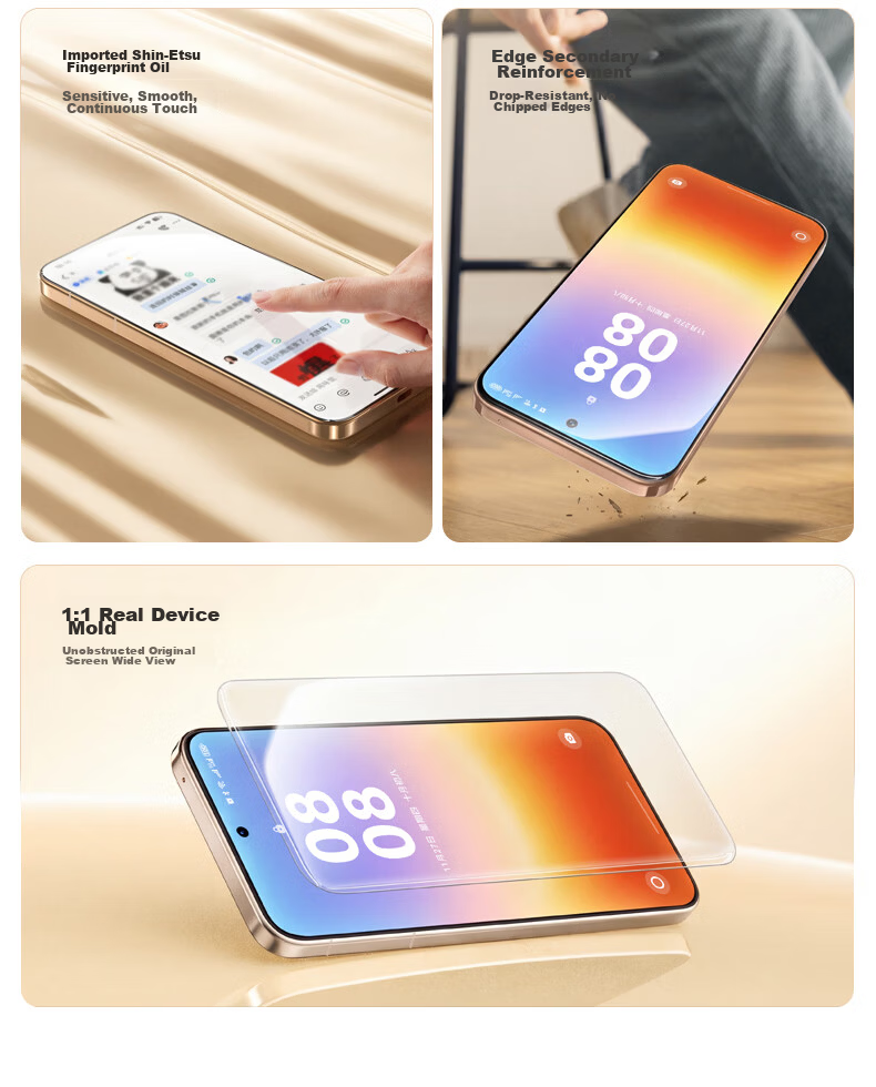 Moko Compatible Huawei PuraXMax HD Tempered Glass Screen Protector Full Coverage Anti-Fingerprint Drop-Proof Explosion-Proof Fingerprint Unlock Wear-Resistant Full Screen Protection Film 3