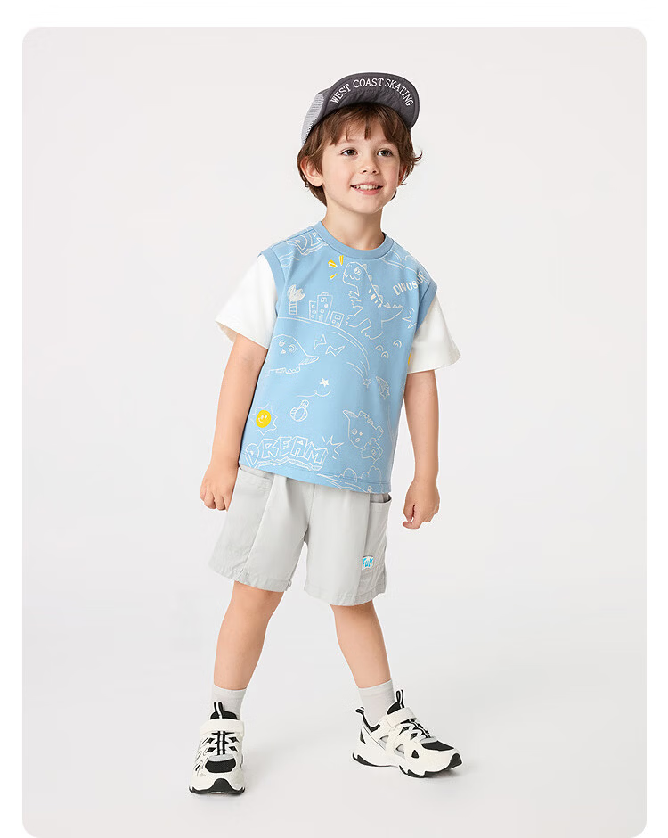 Balabala【balaOne】Kids Short Sleeve Set Boys and Girls 2-Piece Summer 2026 Quick-Dry Sun Protection 41