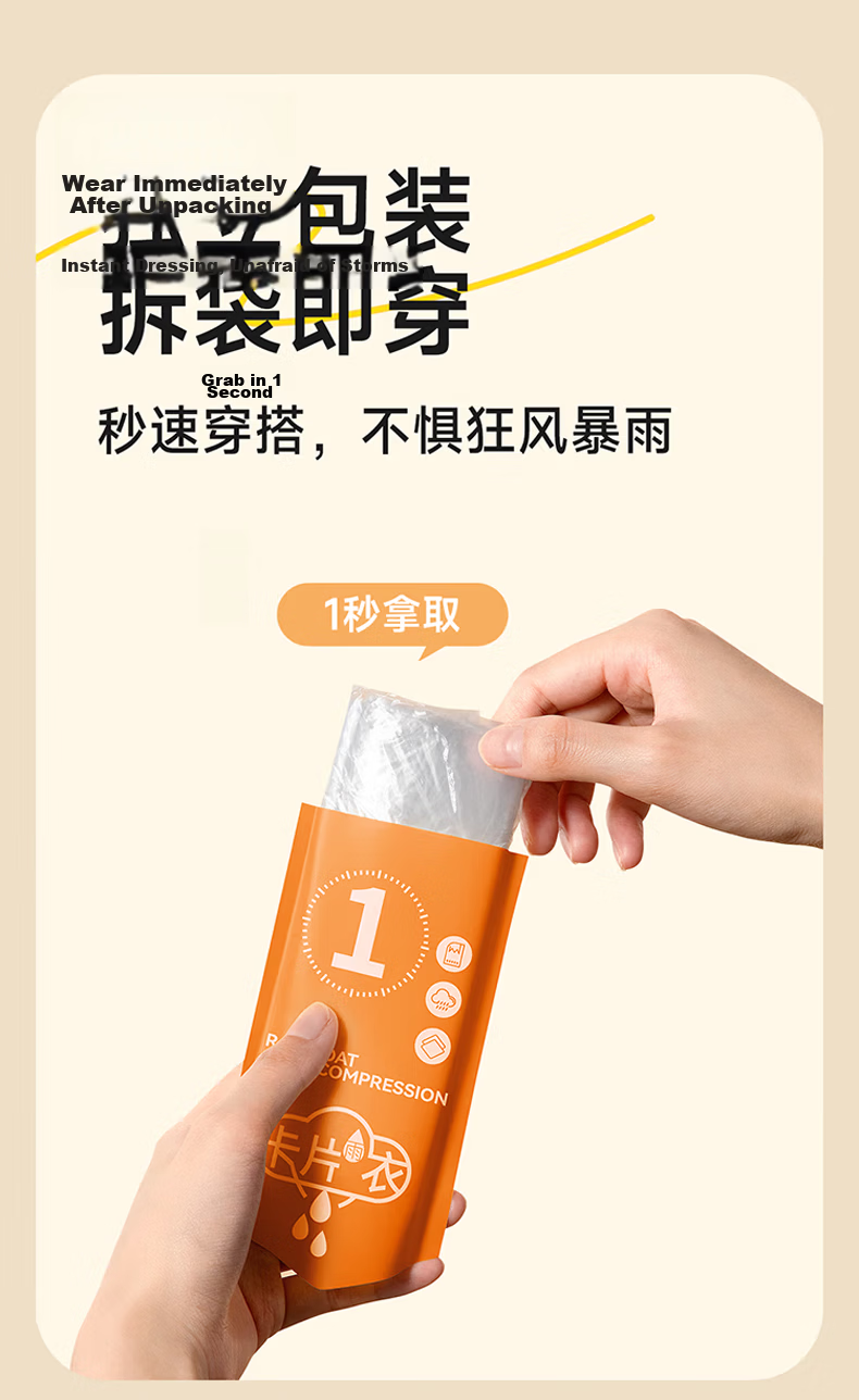 BWNK Disposable Thickened Portable Card Raincoat Long Anti-Storm Adult Outdoor Rain Poncho [5-Pack] Colorful Card Raincoat 4