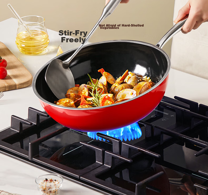 SUPOR Enamel Coated Frying Pan, Soup Pot, Milk Pot Cookware Set 3-Piece TP2406E Housewarming Gift 11