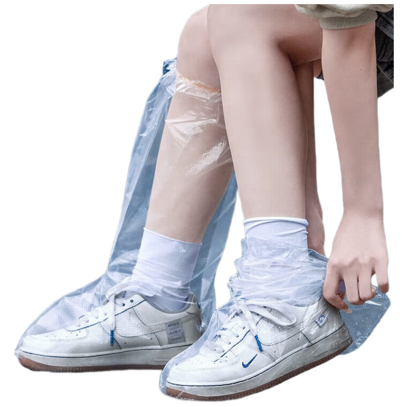 BADIGAO Disposable Rain Shoe Covers, Thickened Sand-Proof Waterproof Non-Slip Long Boots, Portable for Men And Women, Adult Universal Use