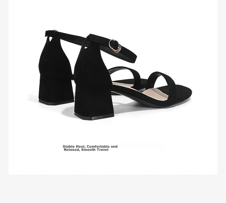Daphne Women's Beige One-Strap High Heel Sandals 2026 Summer New Chunky Heel Versatile Elegant Sandals Size 37 6