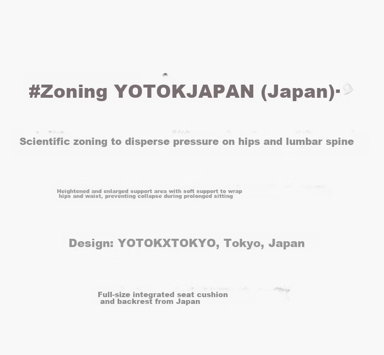YOTOK Official Genuine Japanese Lumbar Support Office Cushion Backrest Seat Pad Integrated 13