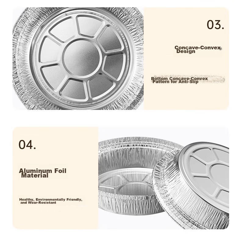 Niu Jia You Pin Air Fryer Aluminum Foil Trays 50pcs 21.5cm Thickened Food Grade BBQ Air Fryer Paper Bowls 12
