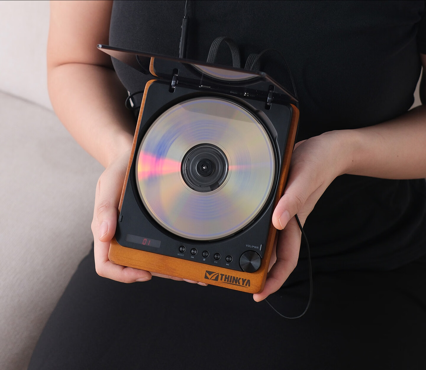 THINKYA JA-310R Hi-Fi CD Player Retro Bluetooth CD Album Disc Player High-Fidelity Optical Lossless Output Audio System 6