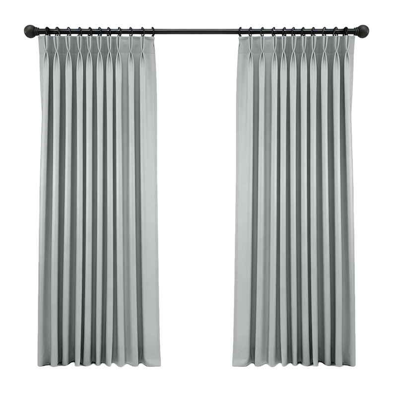 JD Jingzao Double-Sided Chenille Curtain Blackout Hook-On Bedroom Sunshade Heat Insulation Smoke Silver Gray 2m Width x 2.5m Height 1 Piece