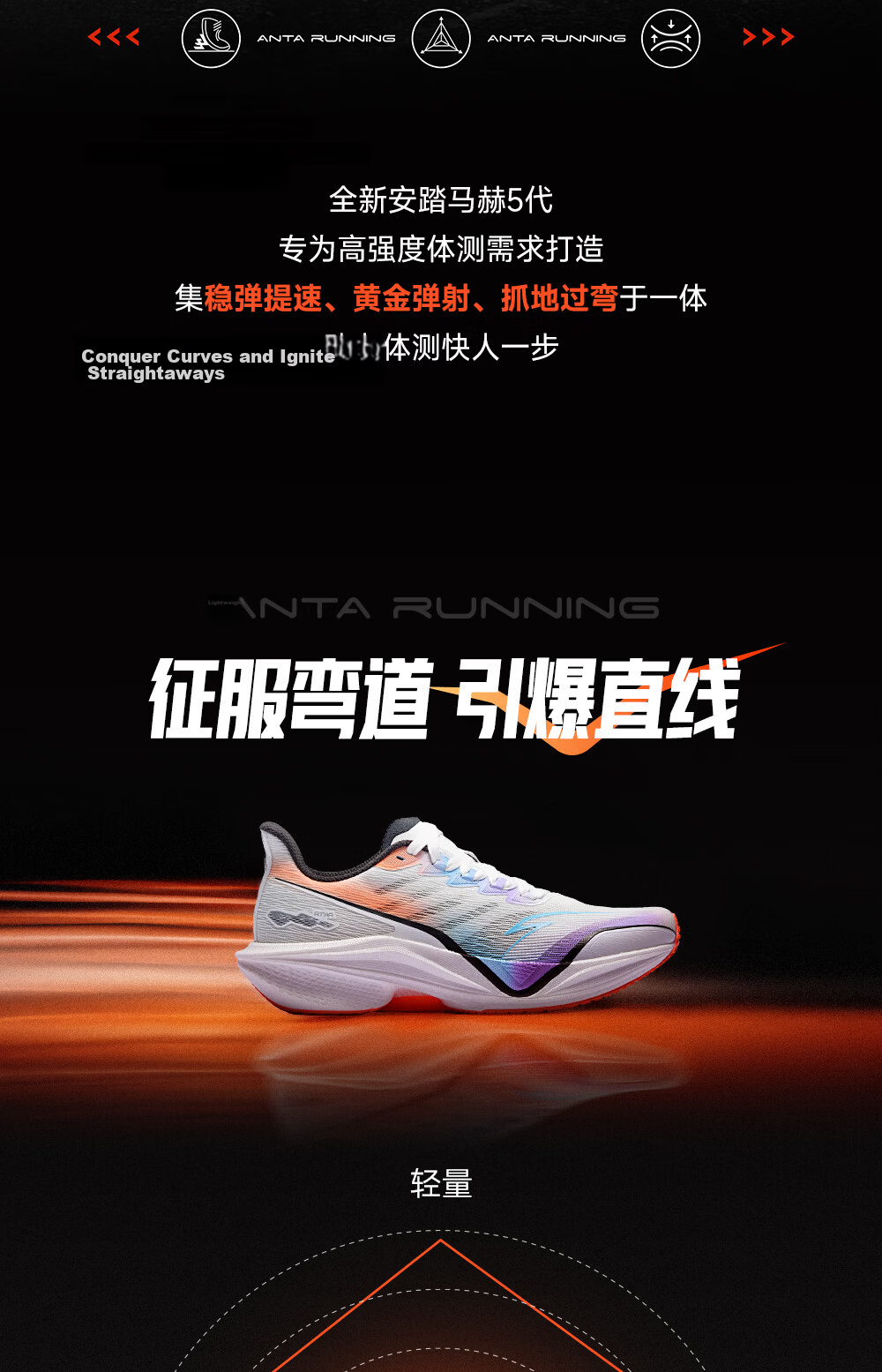 Anta Mach 5 Kids Sports Shoes 2026 Boys Youth Competition Professional Running Shoes 312525521H 2