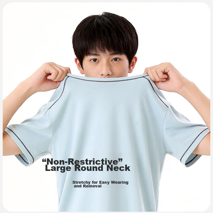 Bingxue Kapok Boys' Modal Pajama Set Summer Cool Short Sleeve Solid Color Two-Piece Sleepwear for Kids and Teens 5