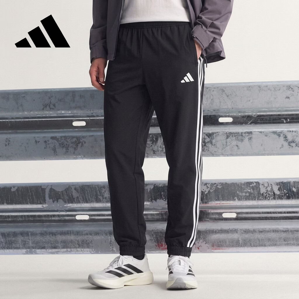 Adidas Fashion Trend Men's Sports Comfortable Breathable Long Pants JC5445 Black/White L