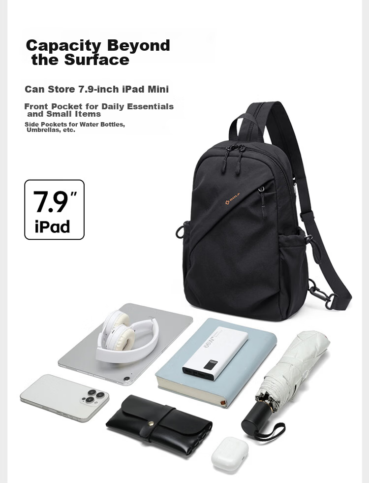 GOLF Lightweight Crossbody Bag Unisex Casual Sports Chest Bag Outdoor Cycling iPad Shoulder Bag Multifunctional Small Backpack 13