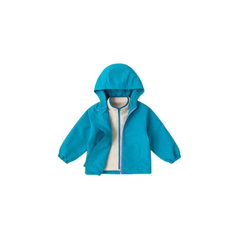 Dudujia [Triple Protection Soft Shell] Baby Triple-Layered Autumn Outdoor Functional Jacket for Children, Blue, Size 130