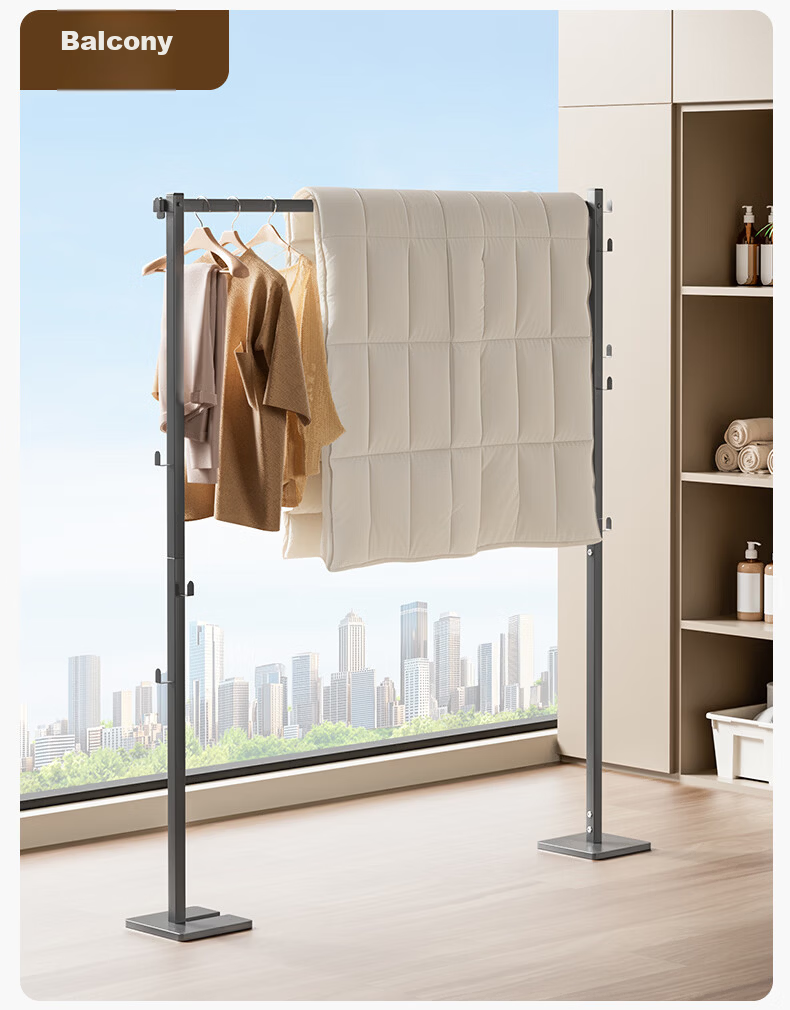 Wenna Floor Standing Clothes Rack Bedroom Coat Hanger Small Space Indoor Drying Rack Simple Hat and Coat Stand 20