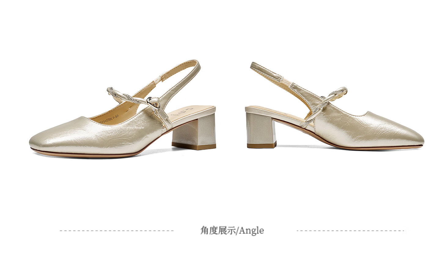 Josiny Mary Jane Shoes for Women 2026 Spring New French Style Backless High Heels with Skirt Champagne Gold Size 34 20