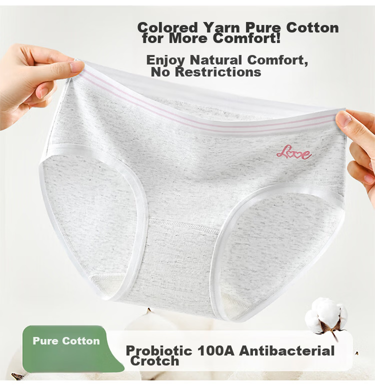 Hodo Red Bean Girls' Cotton Natural Colored Cotton Teen Triangle Underwear 16