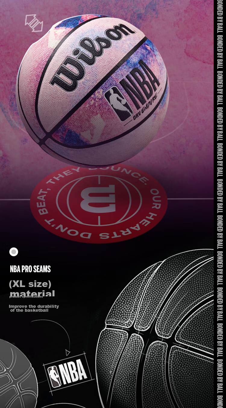 Wilson Official NBA DRV ENDURE Series Tie-Dye Design Pattern Random Indoor/outdoor Size 7 Basketball 4