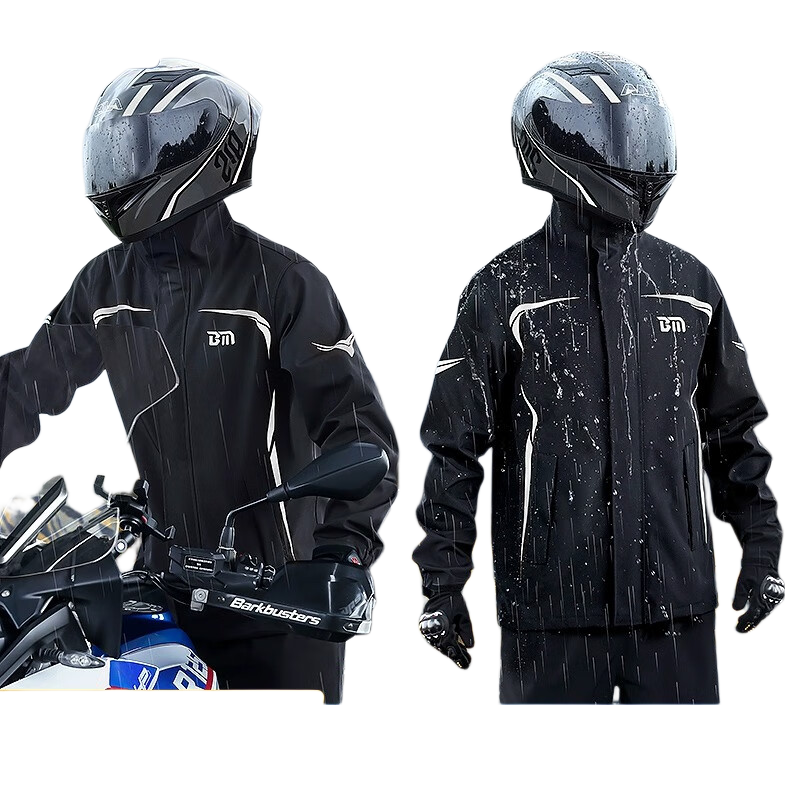 Beimei Motorcycle Rain Jacket Set, Adult Two-Piece Anti-Rain Delivery Rider Specialized Men's Electric Bike Riding Suit