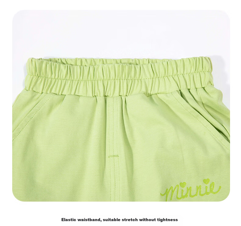 Disney Minnie Summer Cooling Girls' Set Breathable T-Shirt Mosquito-Repellent Long Pants Sports Casual Outfit Avocado Green 140 16
