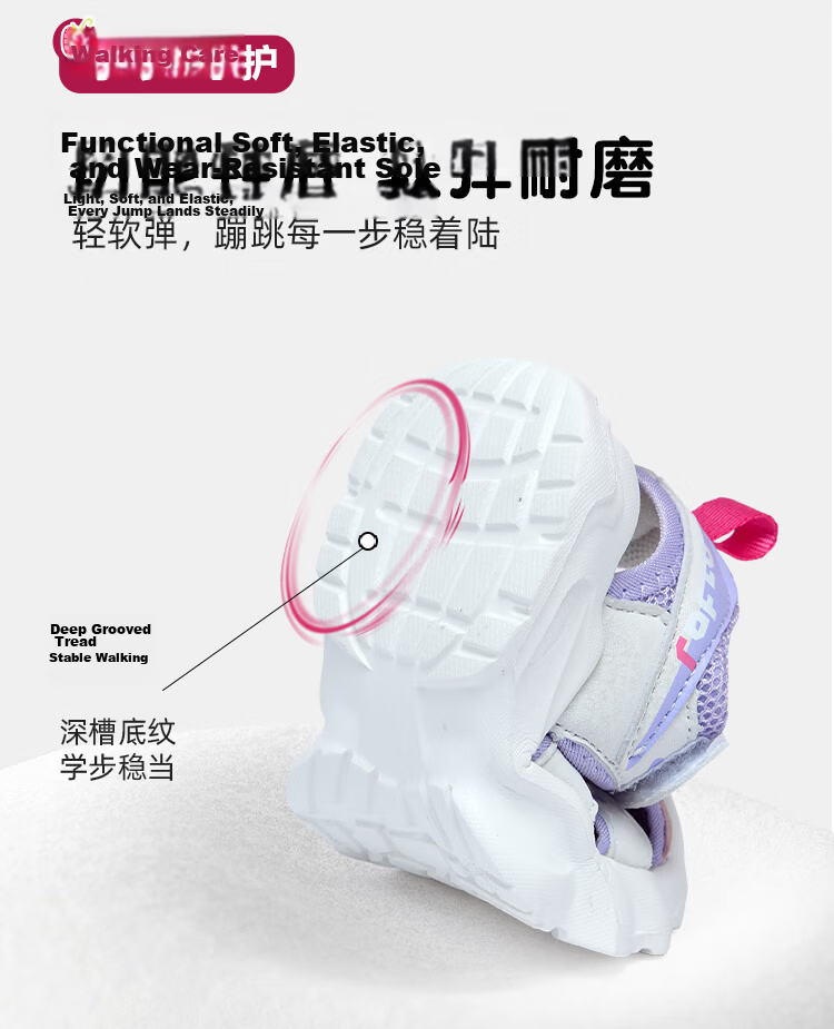 Disney Kids Sandals Boys and Girls Outdoor Summer Breathable Beach Shoes Light Purple/Rose Red Size 23 10